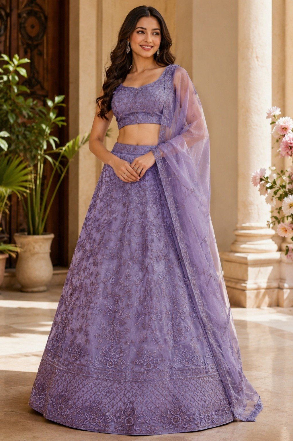 Princess Lavender Bollywood Lehenga