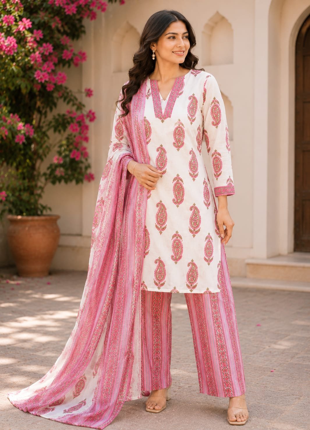 Jaipuri Cotton Kota Boutique Three Piece