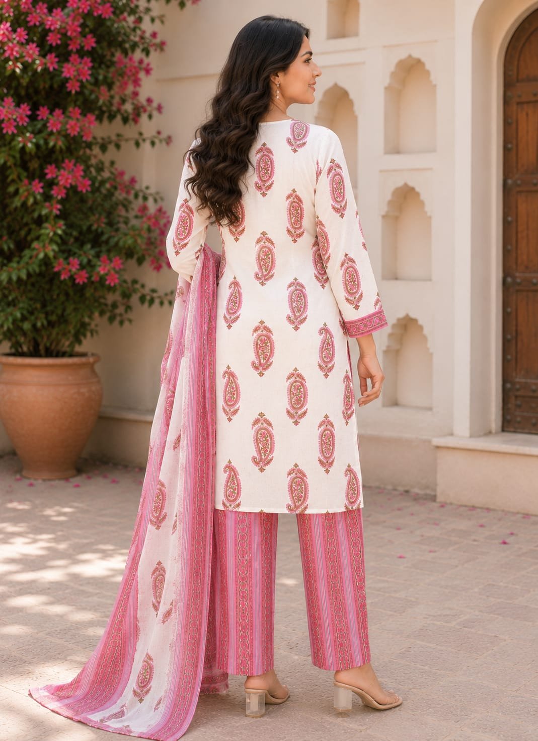 Jaipuri Cotton Kota Boutique Three Piece - Image 4