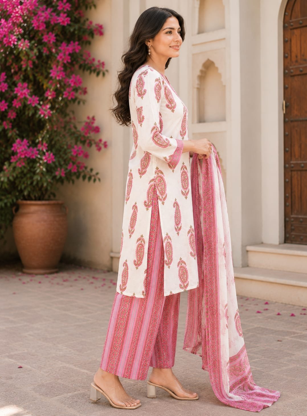 Jaipuri Cotton Kota Boutique Three Piece - Image 2