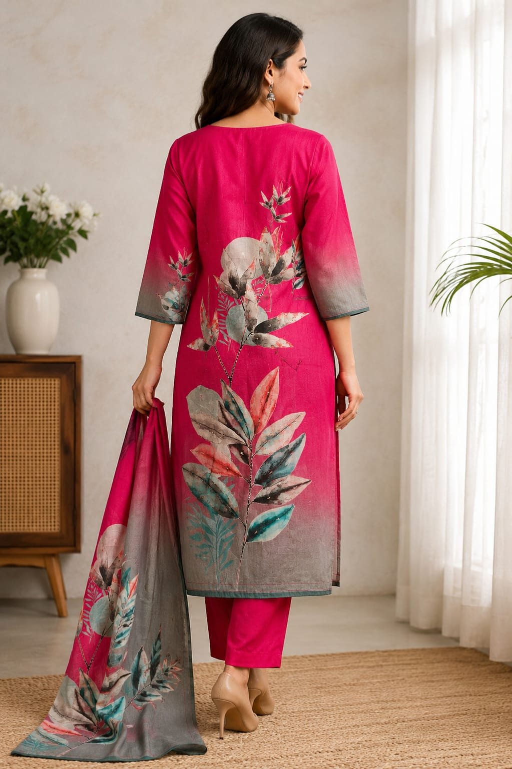 Dual Tone Heavy Look Hand Work Three Piece - Image 2