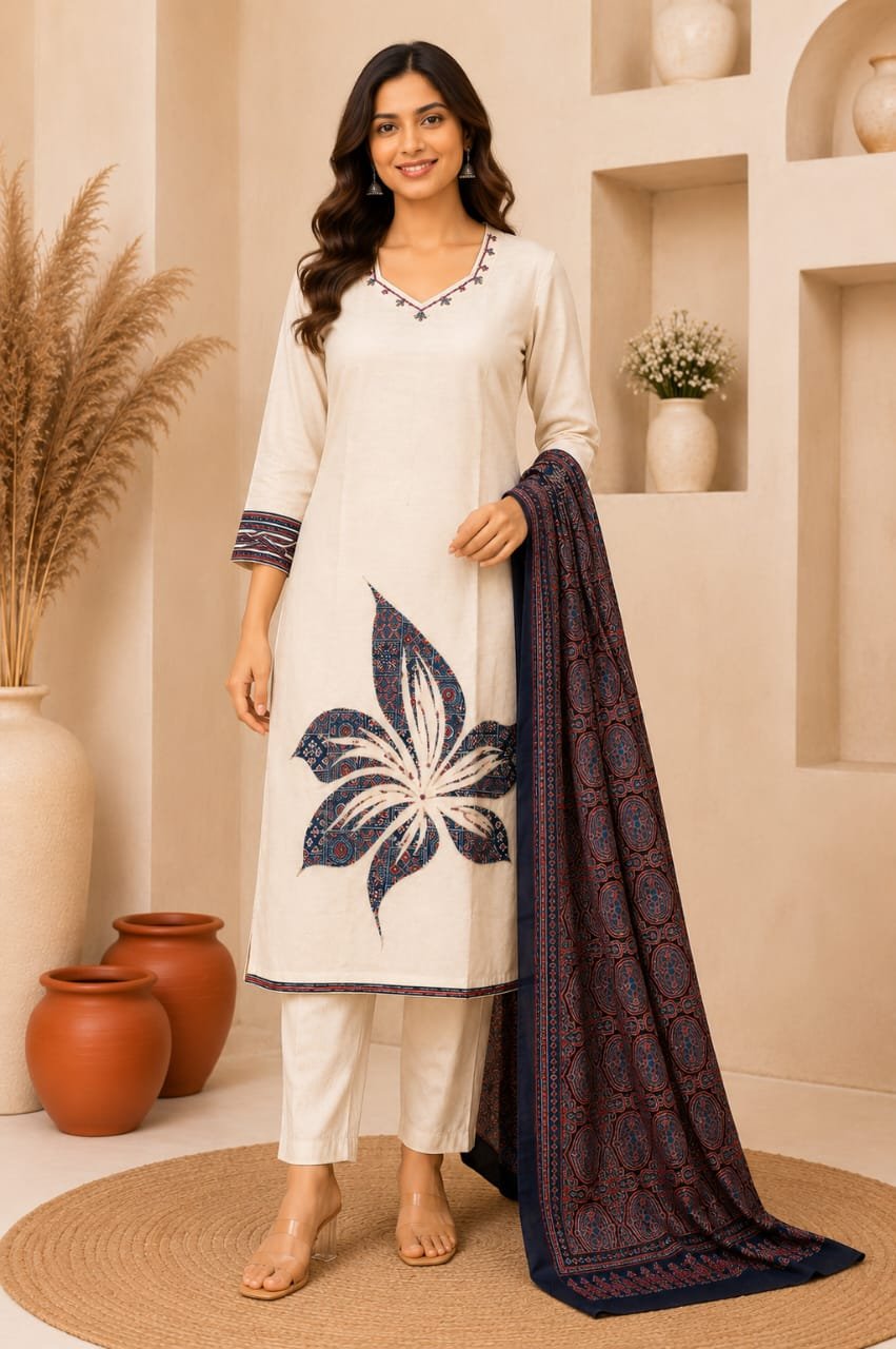 Women Printed Handwork 3 Piece