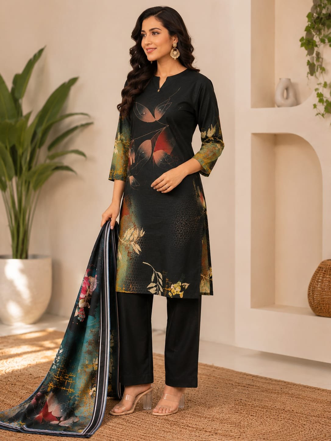 Woman Digital Printed Beauty Black-TP-BK-PR-002 - Image 4