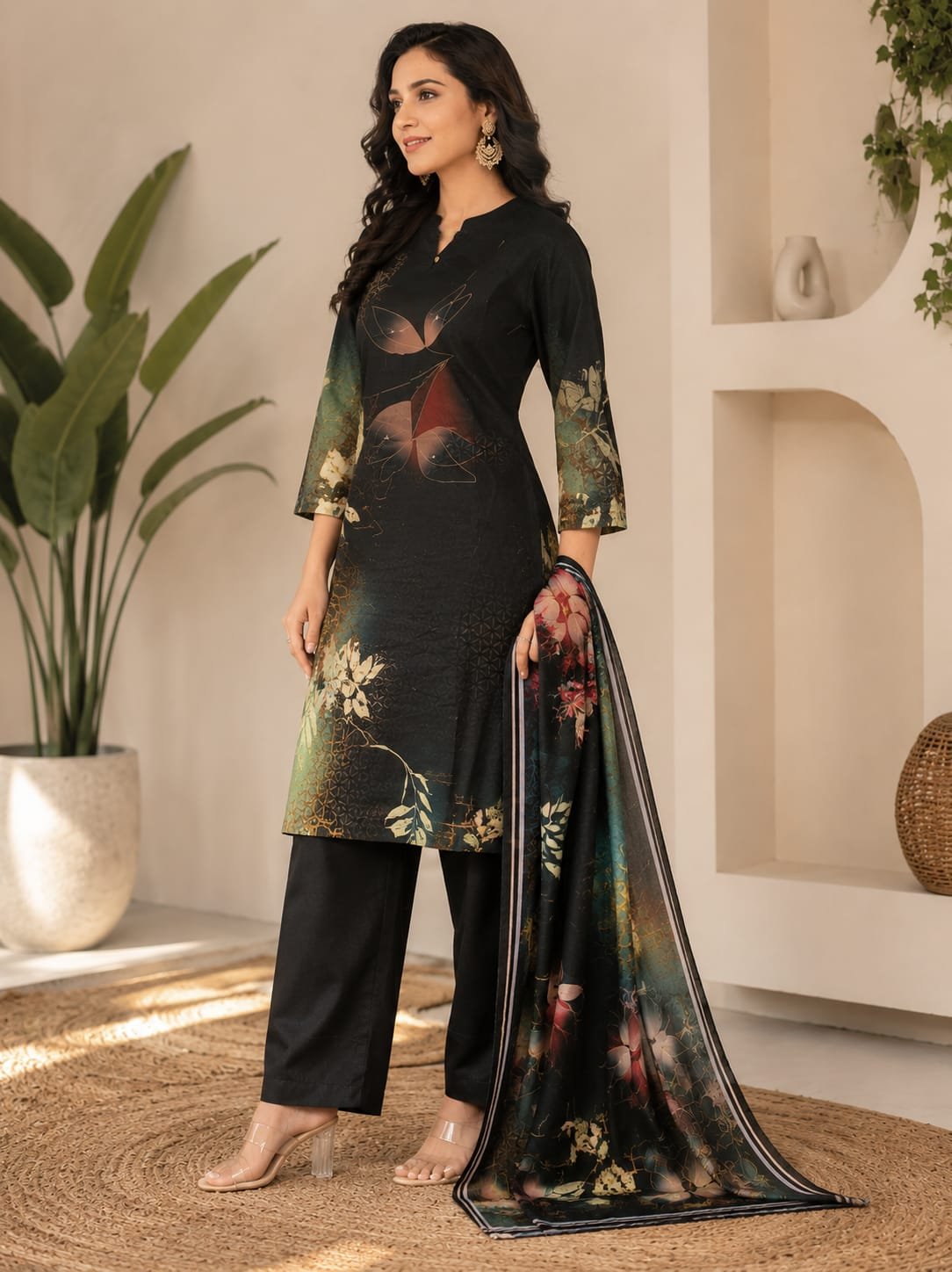 Woman Digital Printed Beauty Black-TP-BK-PR-002