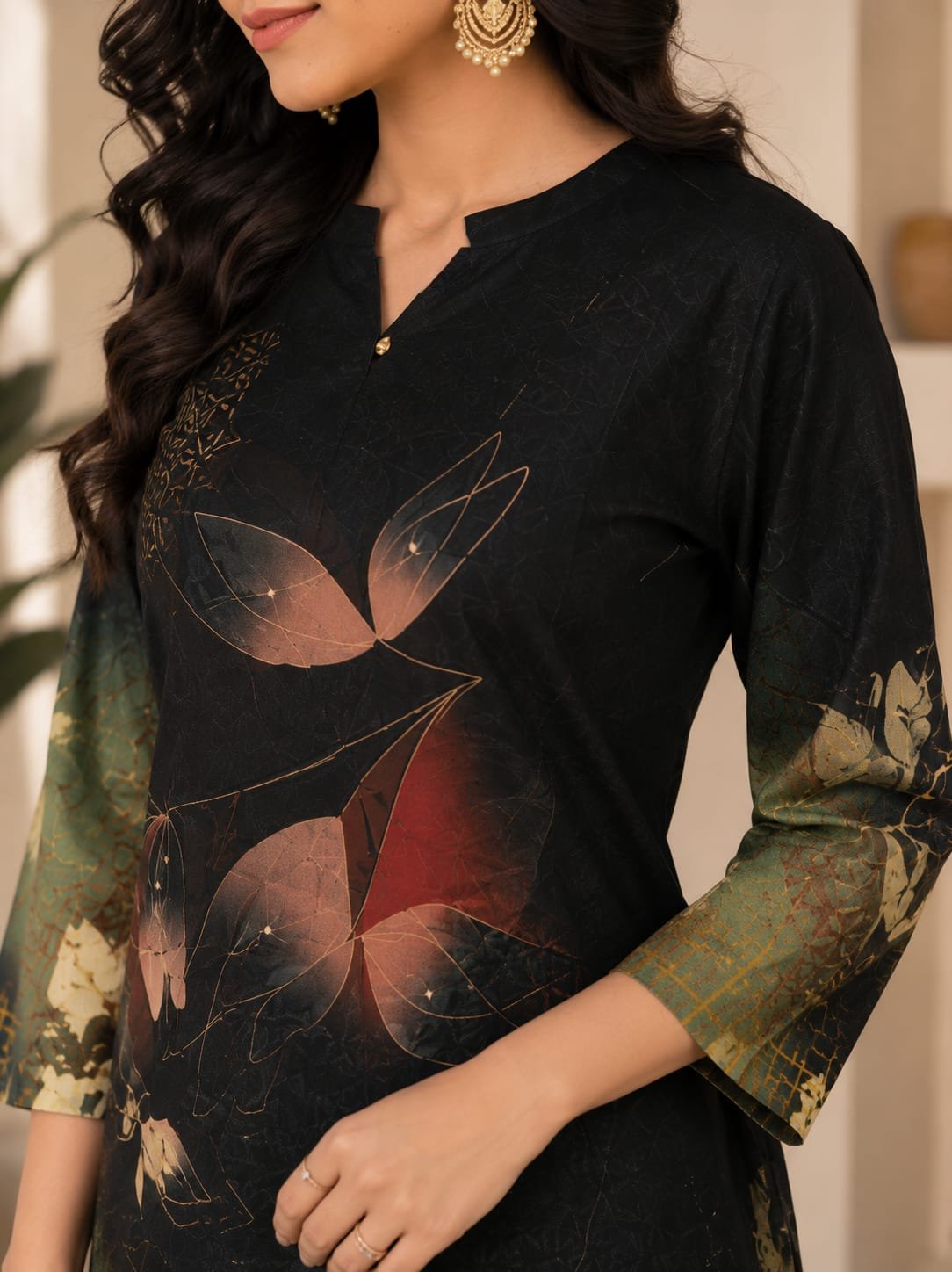 Woman Digital Printed Beauty Black-TP-BK-PR-002 - Image 3