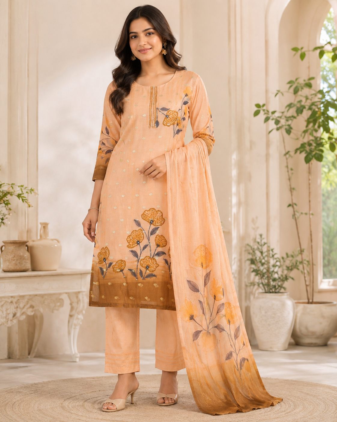 Kota Woman Orange Salwar Suit
